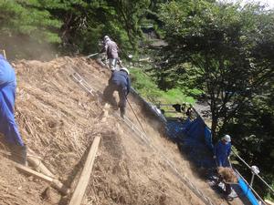 ハセ小屋茅の解体