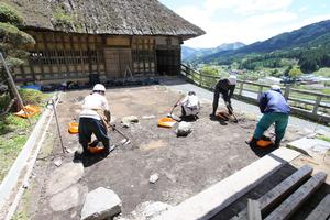 外便所・鳥小屋作業風景