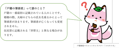 戸籍の筆頭者について